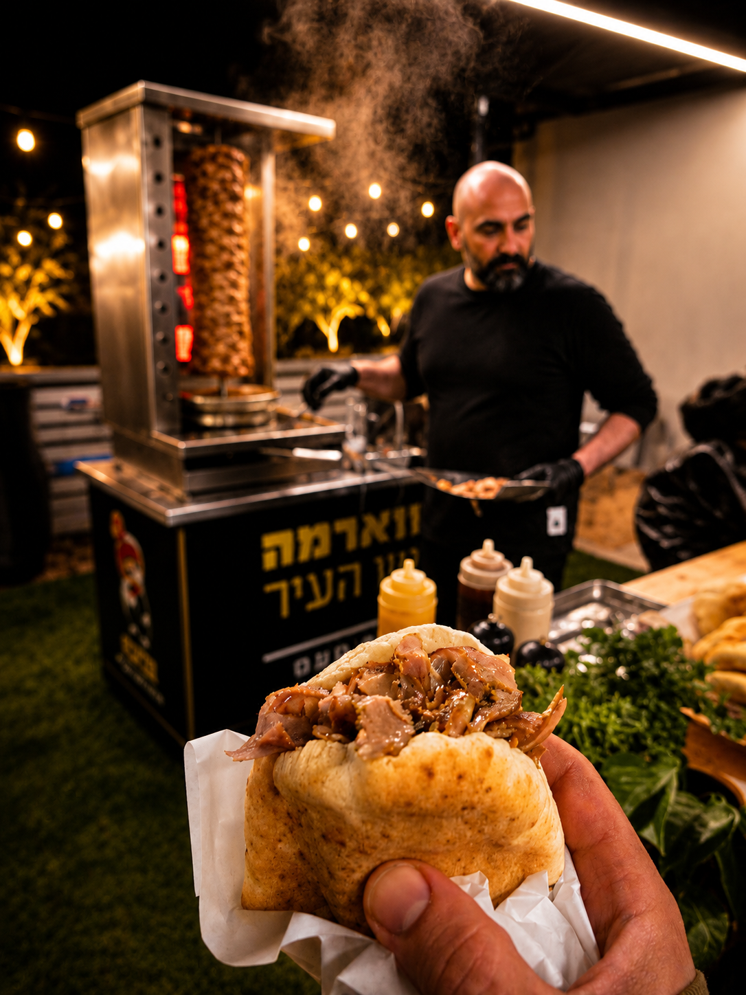 מנה טרייה מעמדת שווארמה
